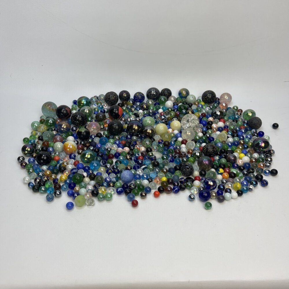 Huge Bundle Lot Vintage Marbles Mixed Cat's Eye Swirl Shooters Collection